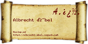 Albrecht Ábel névjegykártya