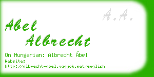 abel albrecht business card