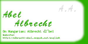 abel albrecht business card